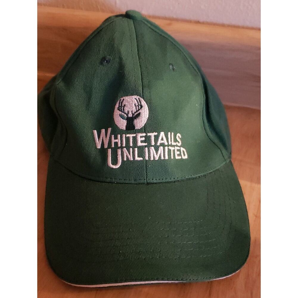 Whitetails Unlimited Hat Deer Hunting Green Stapback Adjustable Cap Adult Size